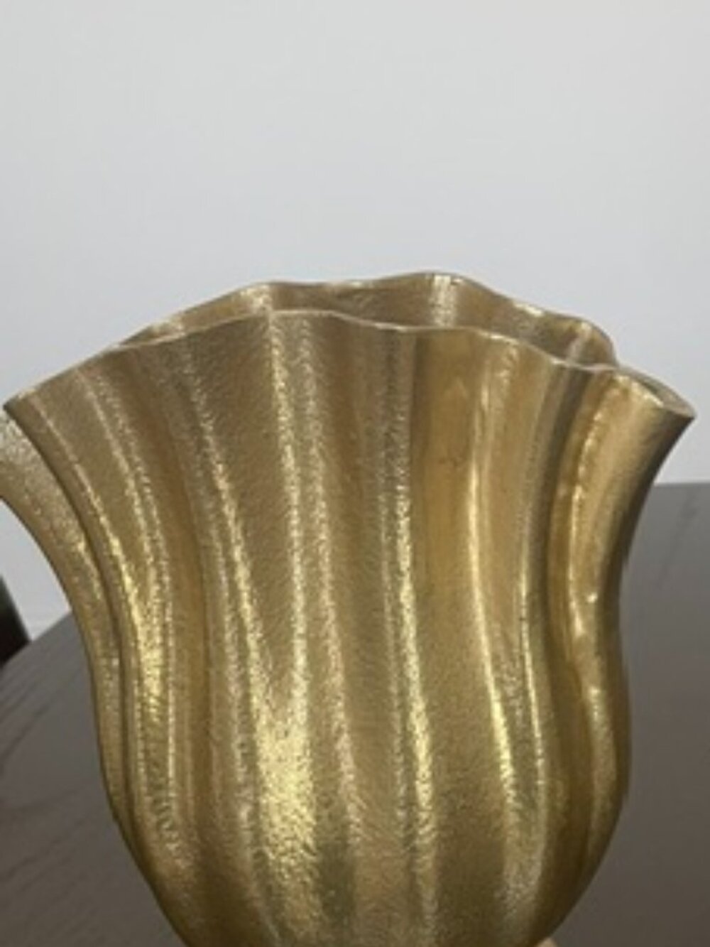 One Textured Brass Shell Vase - Picture 3 of 7